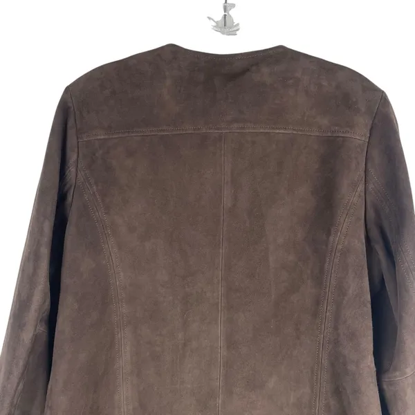 J. Jill Genuine Suede Leather Zip Jacket Walnut Brown Size S - Image 8