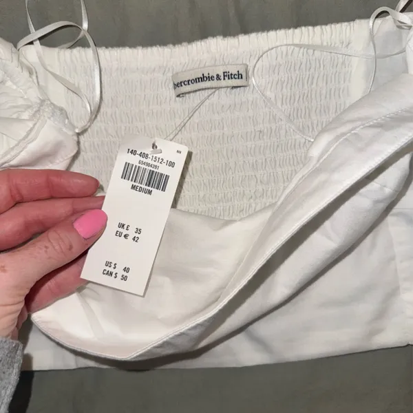 Abercrombie & Fitch White Smocked Top - Image 3