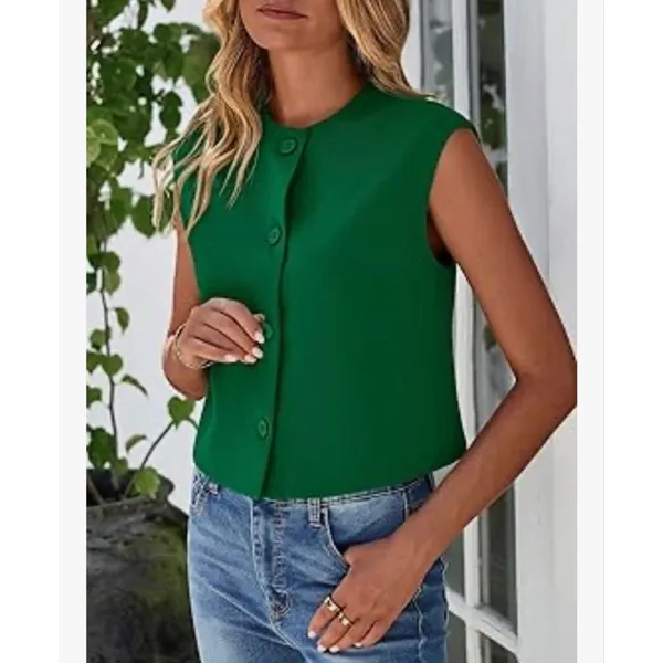 PRETTYGARDEN NEW Green Dressy Career Suit Vest Blazer 2X - Image 5