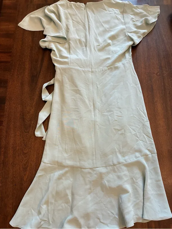 Altar’d State Dress Small Wrap Dress Short Sleeve Mini Mint Green Tie - Image 3