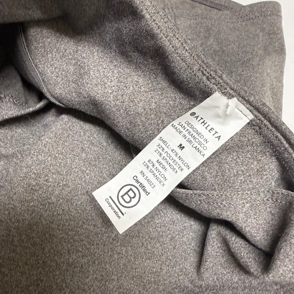 Athleta Womens Heathered Gray Conscious Crop Racerback Bra A‎ B C M Medium - Image 3
