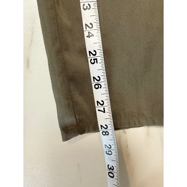 Tularosa Olive Green High Waisted Pleated Tapered Lyocell Pants Sz M - Image 9