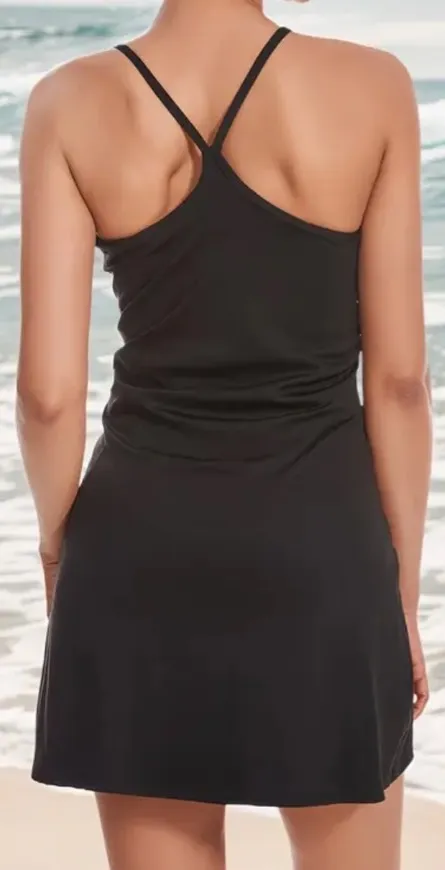 Boutique Women’s Casual Sports Easy Peezy Tennis Workout Dress with Shorts and Bra - Image 2