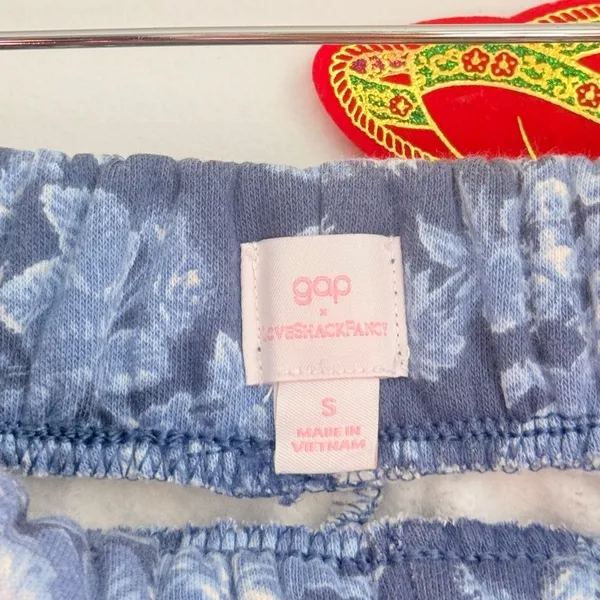Gap × LoveShackFancy‎ Floral Joggers Blue Small Limited Edition Rare - Image 5