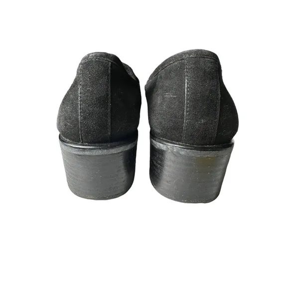 Stuart Weitzman Size‎ 8 Black Suede Perforated Beaded Chunky Heel Loafer #S87-8 - Image 3