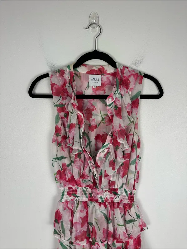 Misa Los Angeles Floral Ruffle Ilona Midi Dress Women’s Sz M - Image 3