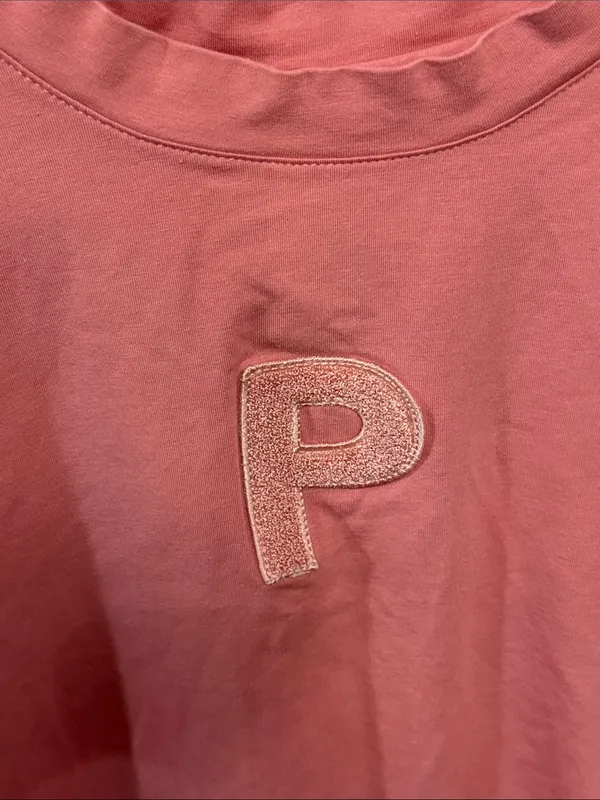 Washed Pink Cropped Tee with 'P' Patch - Women's Crop Top - Image 2