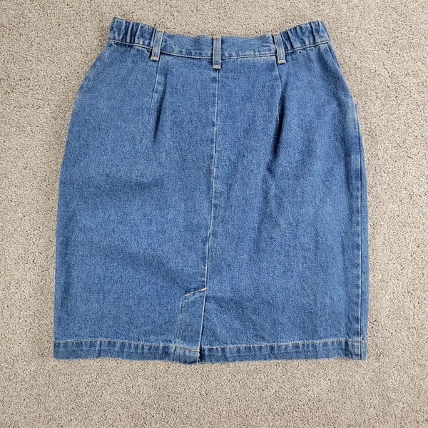 VTG Denim & Co Jean Skirt Womens 8 Blue Cotton Medium Wash Pockets USA - Image 3