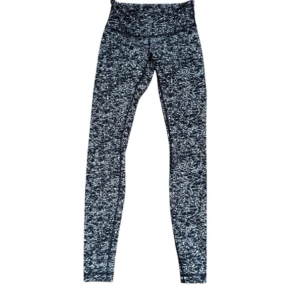 Lululemon Wunder Under Leggings‎ Pant III Womens Size 4 Iced Wave White Black - Image 3