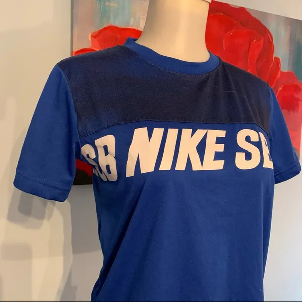 Nike Shirt Size S Small Blue Crop Top Short Sleeve Tee Cropped - Image 8