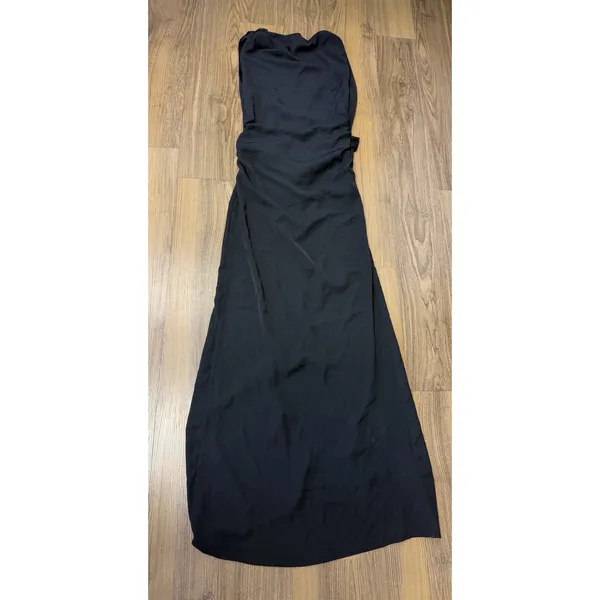 Zara Black Midi Dress Cowl Low Back 90s Minimalist‎ Capsule Hollywood Formal - Image 2