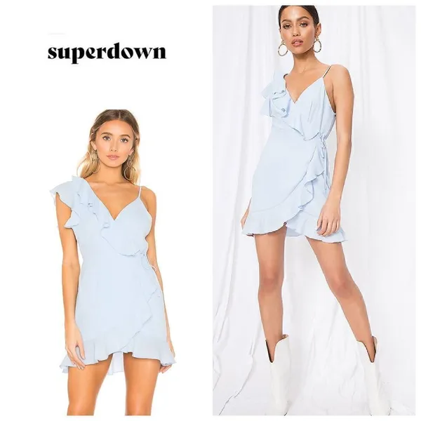 New. SUPERDOWN light blue wrap dress - Image 2