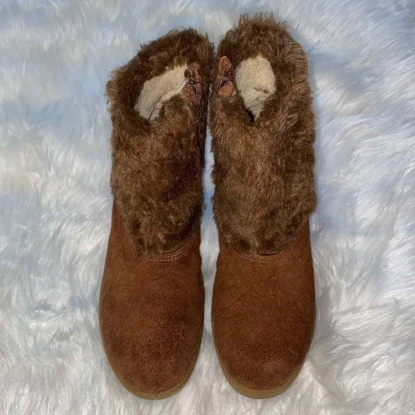 Brown Faux Fur Boots Size 7 - Image 2