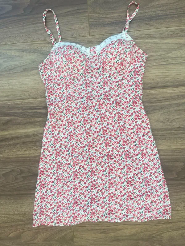 AUW Floral Lace Trim Corset Mini Dress 🌸 - Image 3