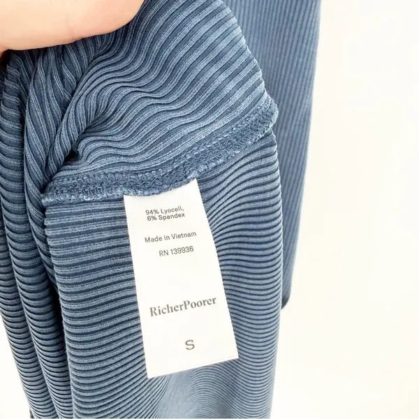 RicherPoorer‎ Vintage Rita Ribbed Maxi Dress Women's Size S Blue - Image 6