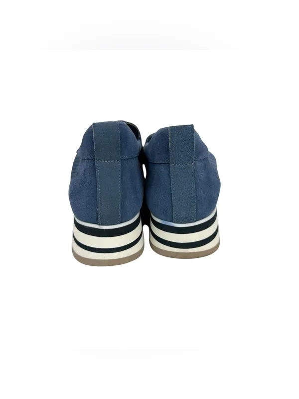 NYDJ Fern‎ Blue Suede Perforated Platform Loafers Chain Size 9 - Image 7