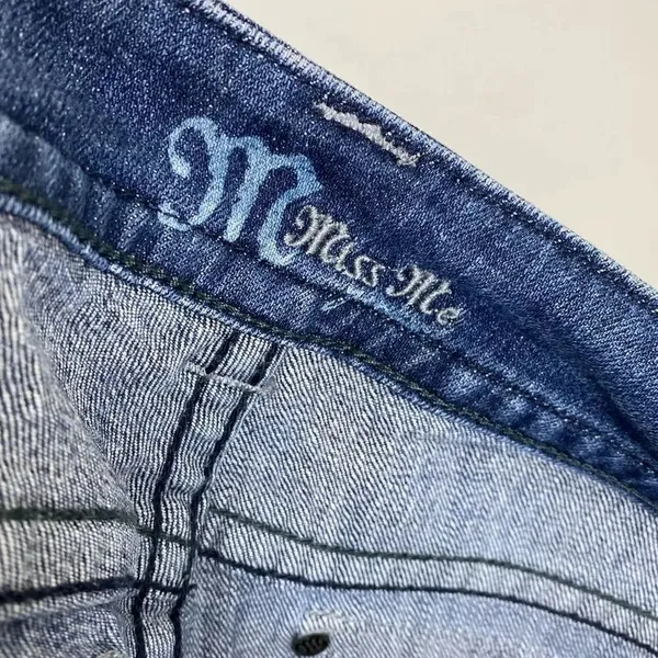 Miss Me Dark Wash Low Rise Rhinestone Embellished Flap Pocket Bootcut Jeans - Image 8