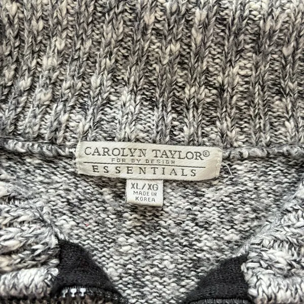 Vintage Sweater Pullover 1/4 Zip Womens Size XL Red Gray‎ Fair Isle Holiday 90s - Image 2