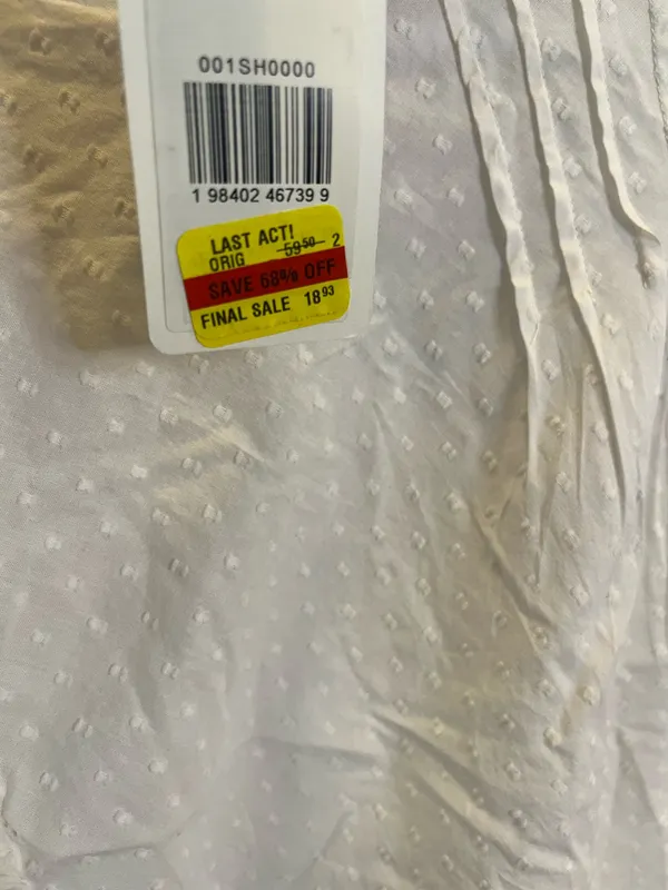 Levi's white blouse with small polka dots, size XL #polkadots #workwear. #171 - Image 4
