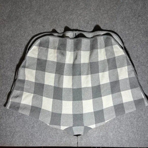 Jones‎ New York Sweater Poncho Cape Grey White Buffalo Plaid Full Zip Front L/XL - Image 7