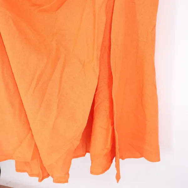 Showpo Rhyne Midi Dress Papaya Orange Asymmetric Puff Sleeve Cut Out US 16 NEW - Image 5