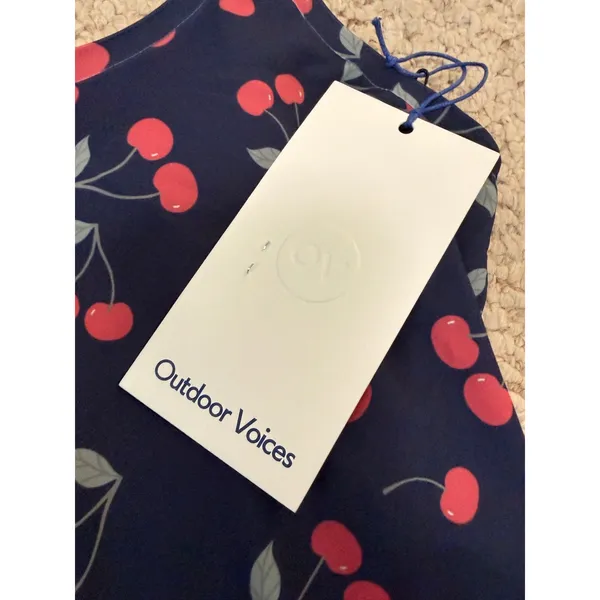NWT Outdoor Voices Exercise Dress Very Cherry Navy Built In Shorts Medium UPF 50 - Image 7