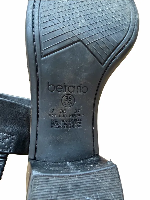 Beira Rio Black Women's Low Block Heel Sandals - Image 8