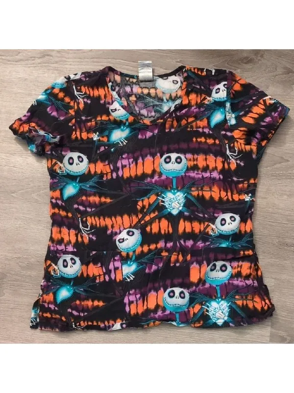 Disney Nightmare Before Christmas Scrub Top Size Medium - Image 2