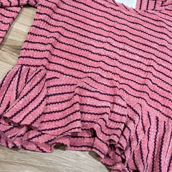 Free People We the Free Striped Ruffle Long Sleeve Shirt Women’s XS - Image 4