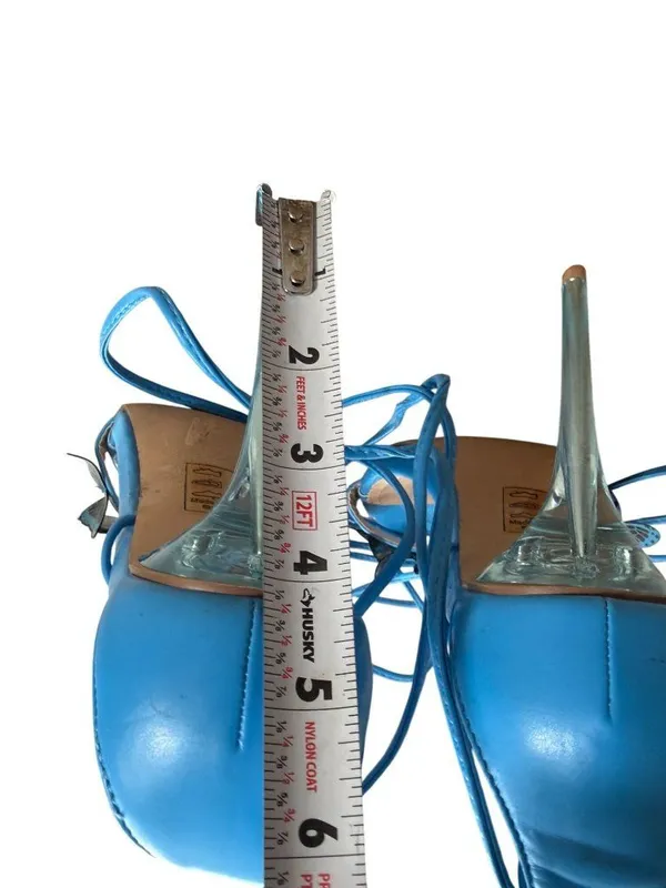 SHOE REPUBLIC LA Blue Butterfly Lace Up Sandals Heels Size 9 - Image 4