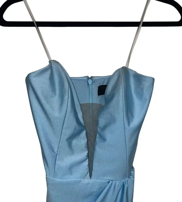 Michael Costello X Revolve Jake Strapless Plunging Maxi Gown Baby Blue - Image 4