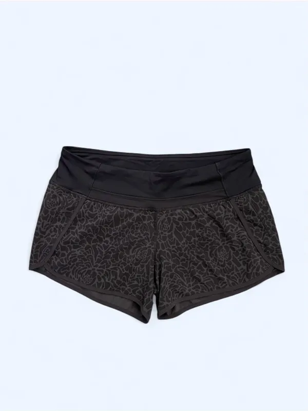 Lululemon Run Times shorts 4” black gray print running gym training activewear 8 - Image 5