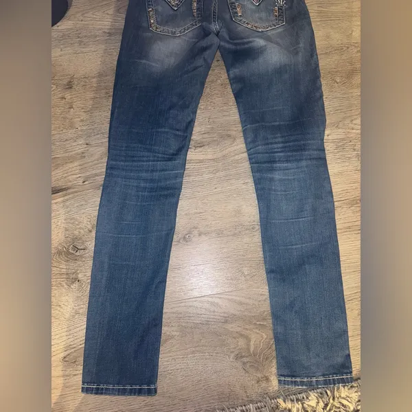 Miss Me Signature Skinny rhinestone embellishments denim low waist jeans 26 - Image 10