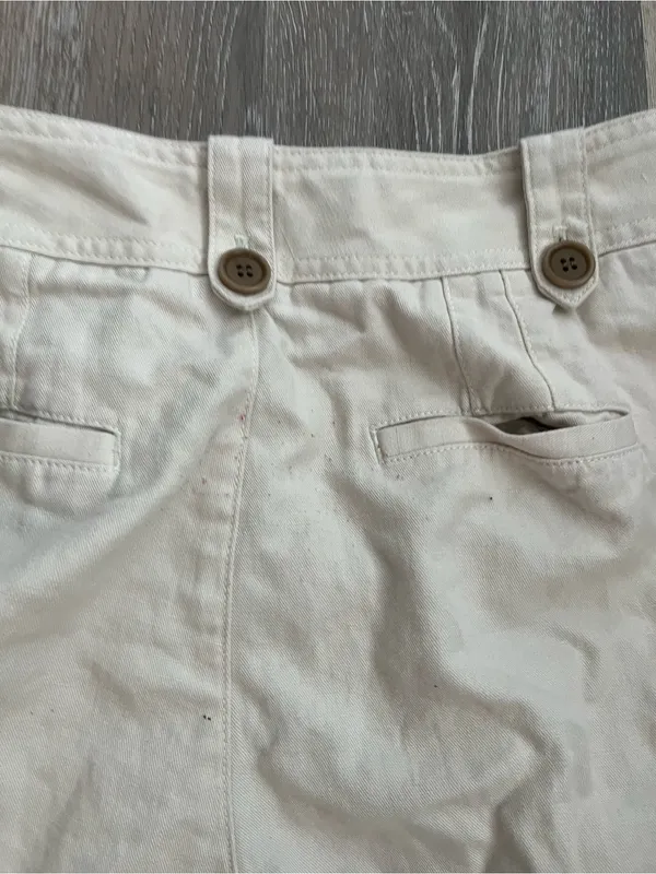 Gap Cotton Cargo Pants Womens 16 Regular Cream Linen Tapered Utility Safari - Image 11