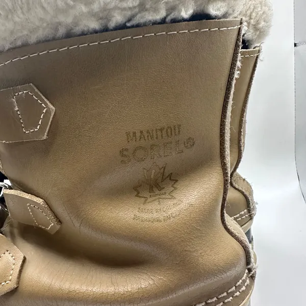 Sorel Manitou Vintage Winter Snow Boots Leather Rubber Wool Liner Made in Canada - Image 3