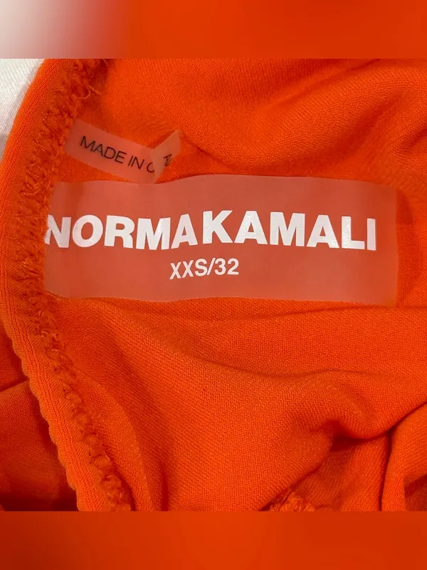 Norma Kamali Diana Ruched One-Shoulder Gown XXS Blood Orange Cocktail Party Chic - Image 9