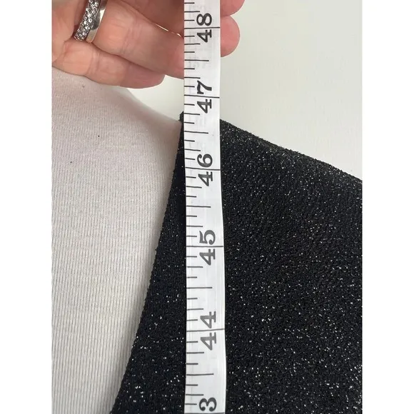 Donna Morgan Black Sparkle Metallic Knit Dolman Sleeve Midi Dress Size 12‎ - Image 9