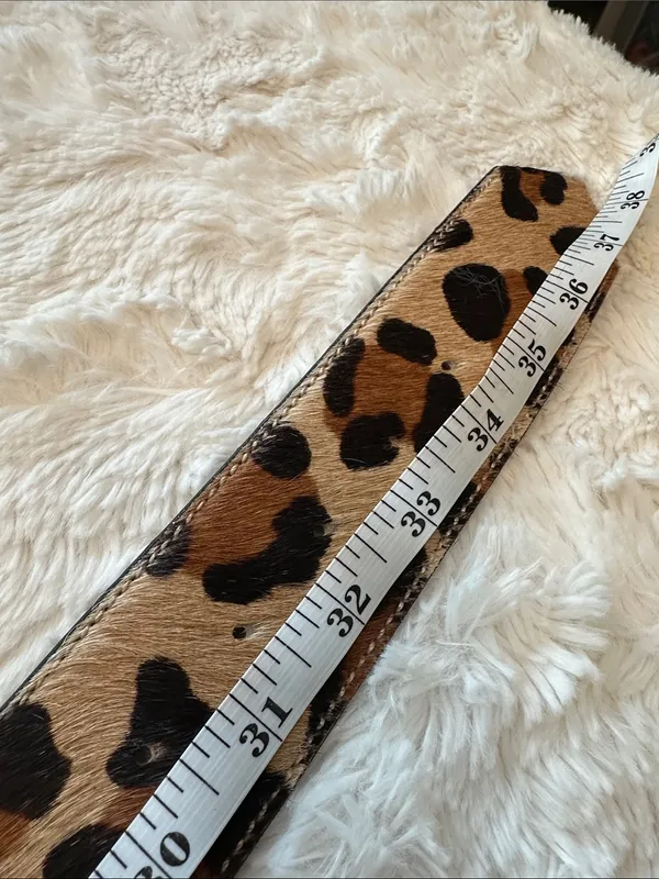 Talbots Leopard-Print Wide Belt with Black Buckle- size small (38 inches) - Image 13