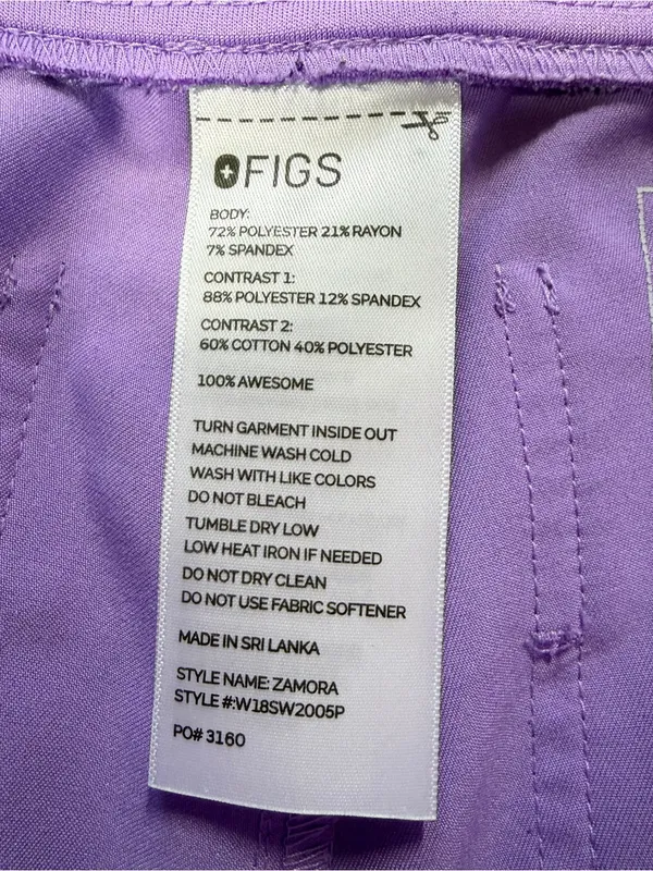 Figs Women’s Zamora High-Rise Casual Scrub Trouser Pants in Lavender XSP - Image 8