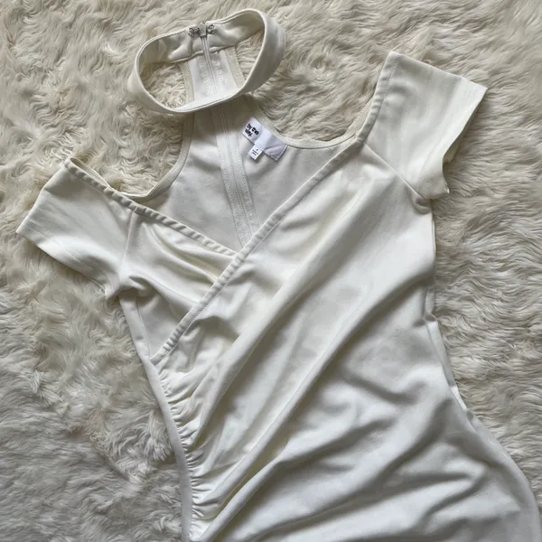 By The Way x Revolve Dress Cordelia Choker Ruched Mini Bodycon in White S - Image 6