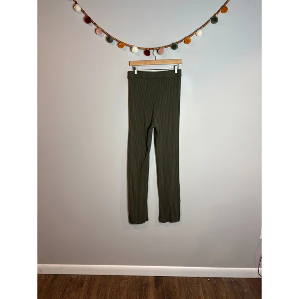 Gap dark green ribbed sweater lounge pants - Image 2