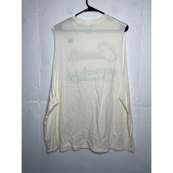NEW American Eagle Corvette Muscle Tank Cream Graphic Print Size L/XL - Image 4