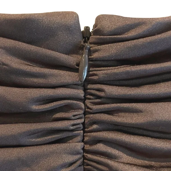 JS Boutique Cocktail‎ Dress Brown Beaded Shoulder Ruched Bodycon Womens Size 10 - Image 5