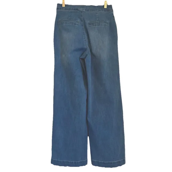 OAT New York Women High Rise Wide Leg Jeans Medium Wash Size 6/28 - Image 5