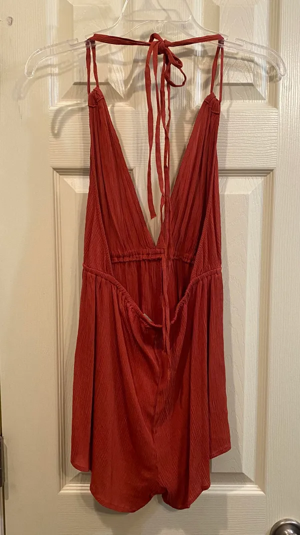 ASOS Linen Halter Neck Romper - Image 3