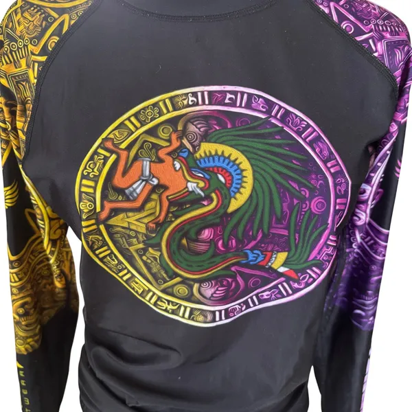 Raven Fightwear Quetzalcoatl Aztec Rashguard Size M BJJ MMA Grappling - Image 2