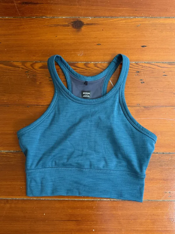 PrAna Becksa Ribbed Sports Bra Tank Teal Sz S 💛🍄 - Image 5