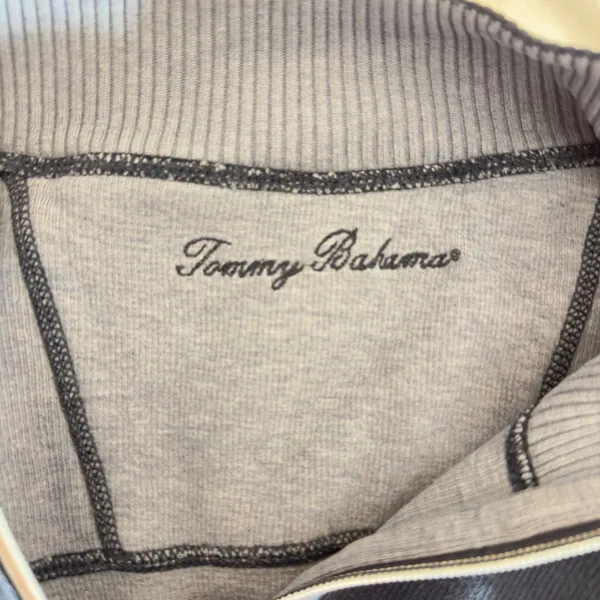445‎ | Tommy Bahama Blue 1/4 Zip Pullover Crop Boxy Sweatshirt Women's L/XL - Image 4