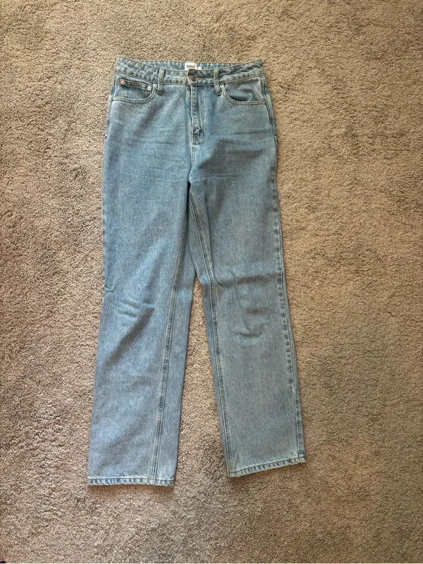 Princess Polly Alexanderson Straight Leg Jeans Light Wash Denim - Image 3