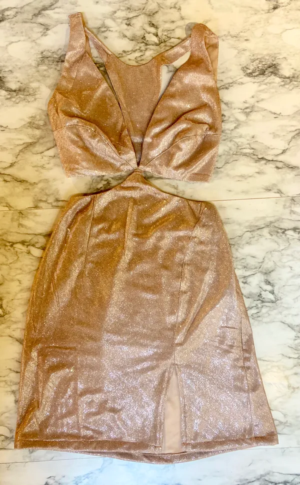 Glittering Cutout Mini Dress - Image 5